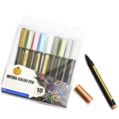 Keep Smiling metallic paint markers pen set of 10 for crafts and art