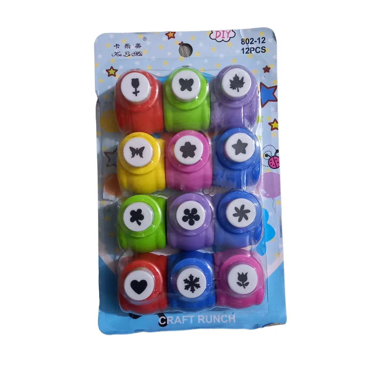 Mini paper punch pack of 12 assorted shape craft punches for scrapbooking and DIY art projects