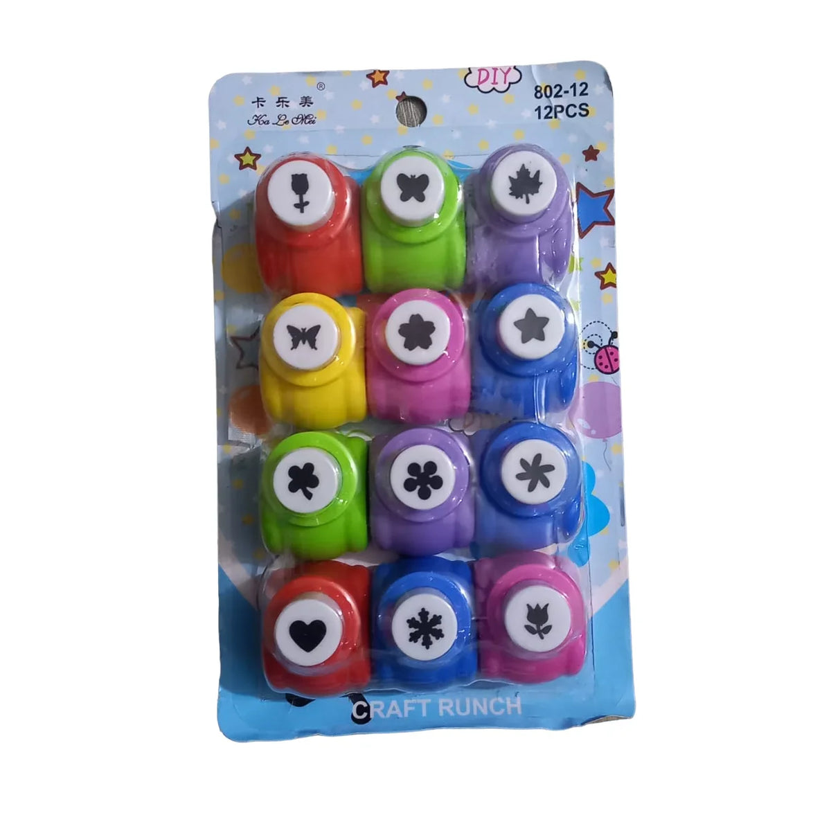 Mini paper punch pack of 12 assorted shape craft punches for scrapbooking and DIY art projects