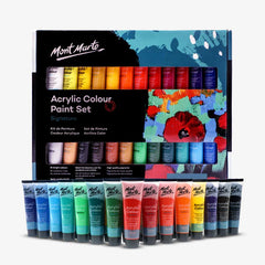 Mont Marte Signature acrylic paint set, 24 tubes of 36ml, vibrant colors for painting, crafts, and artistic projects