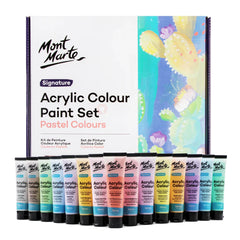 Mont Marte acrylic colour pastel paint set 36 pcs x 36ml for canvas and craft painting