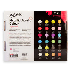 Mont Marte Metallic Acrylic Colour Metallic Paint Set Signature 24pc x 36ml