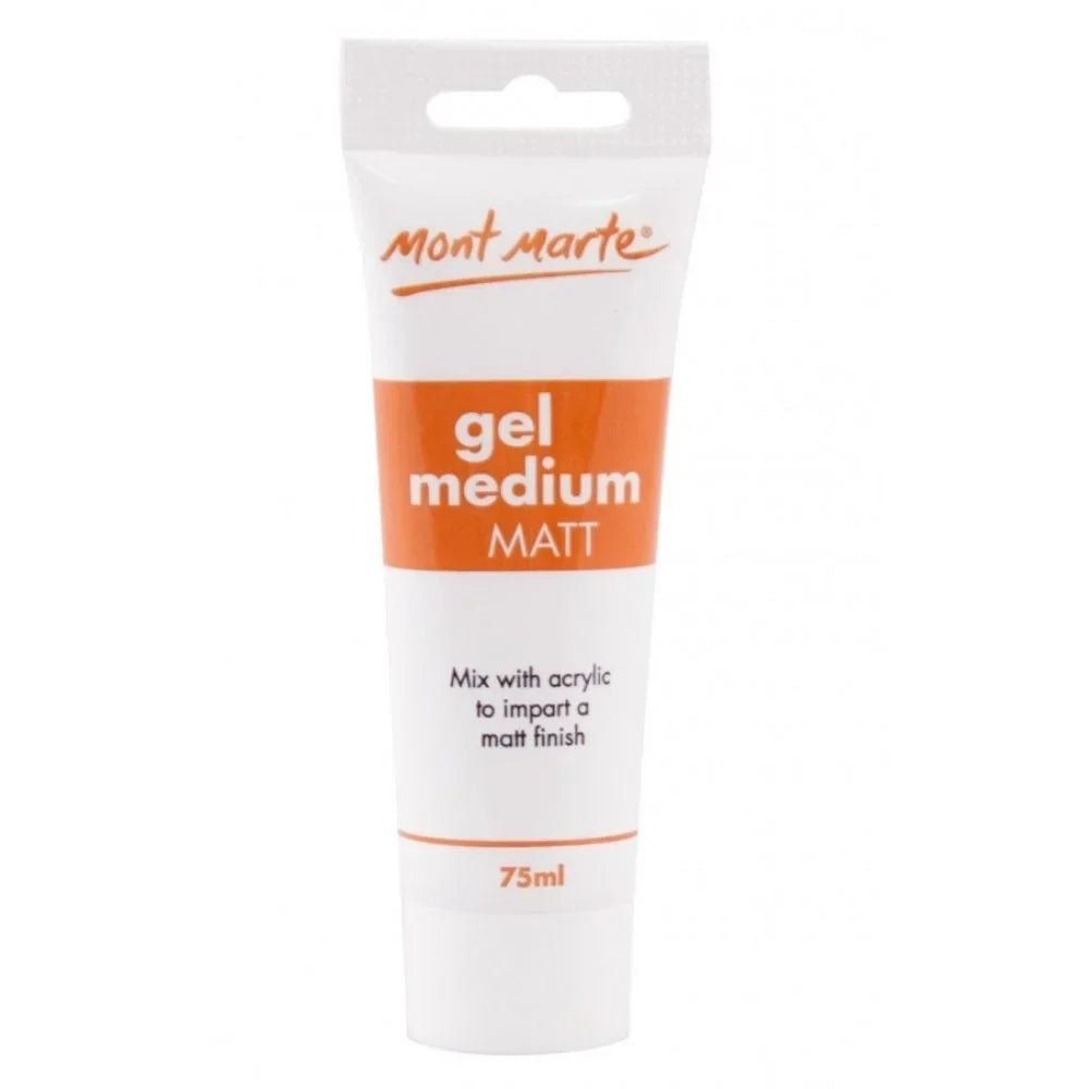 Mont Marte Acrylic Medium Matt Gel 75ml, perfect for adding texture, matte finish, and enhancing acrylic painting effects.