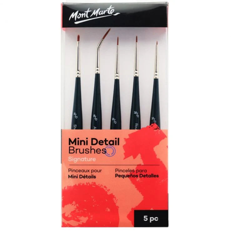 Mont Marte Mini Detail Brushes – 5 Pcs