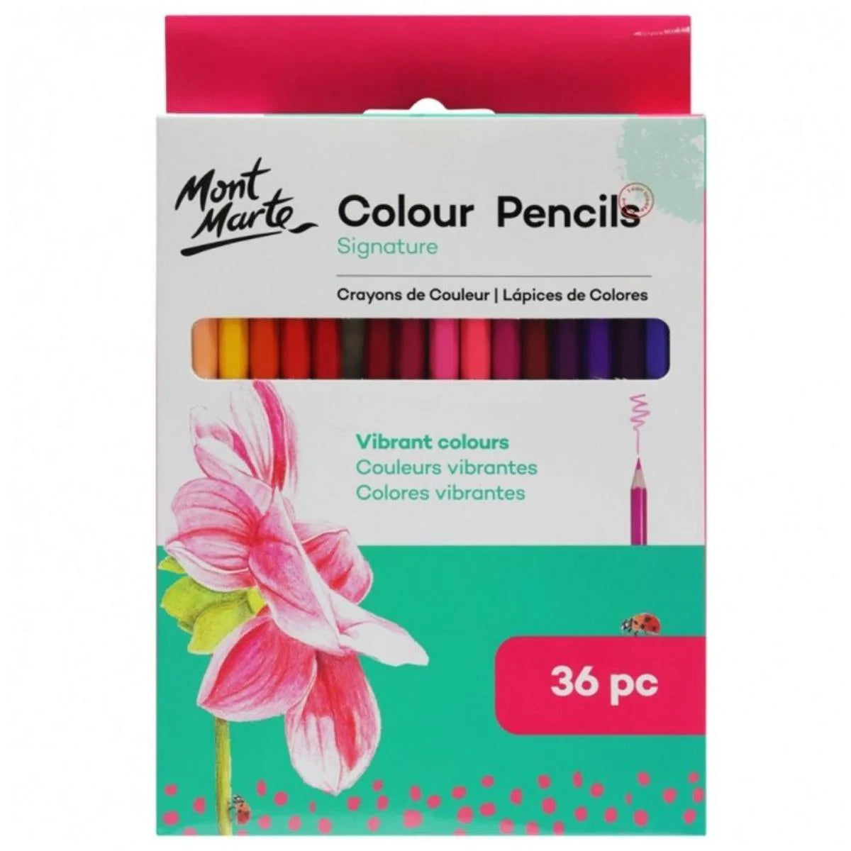 Mont Marte Signature 36pc color pencils set for drawing, coloring, and sketching