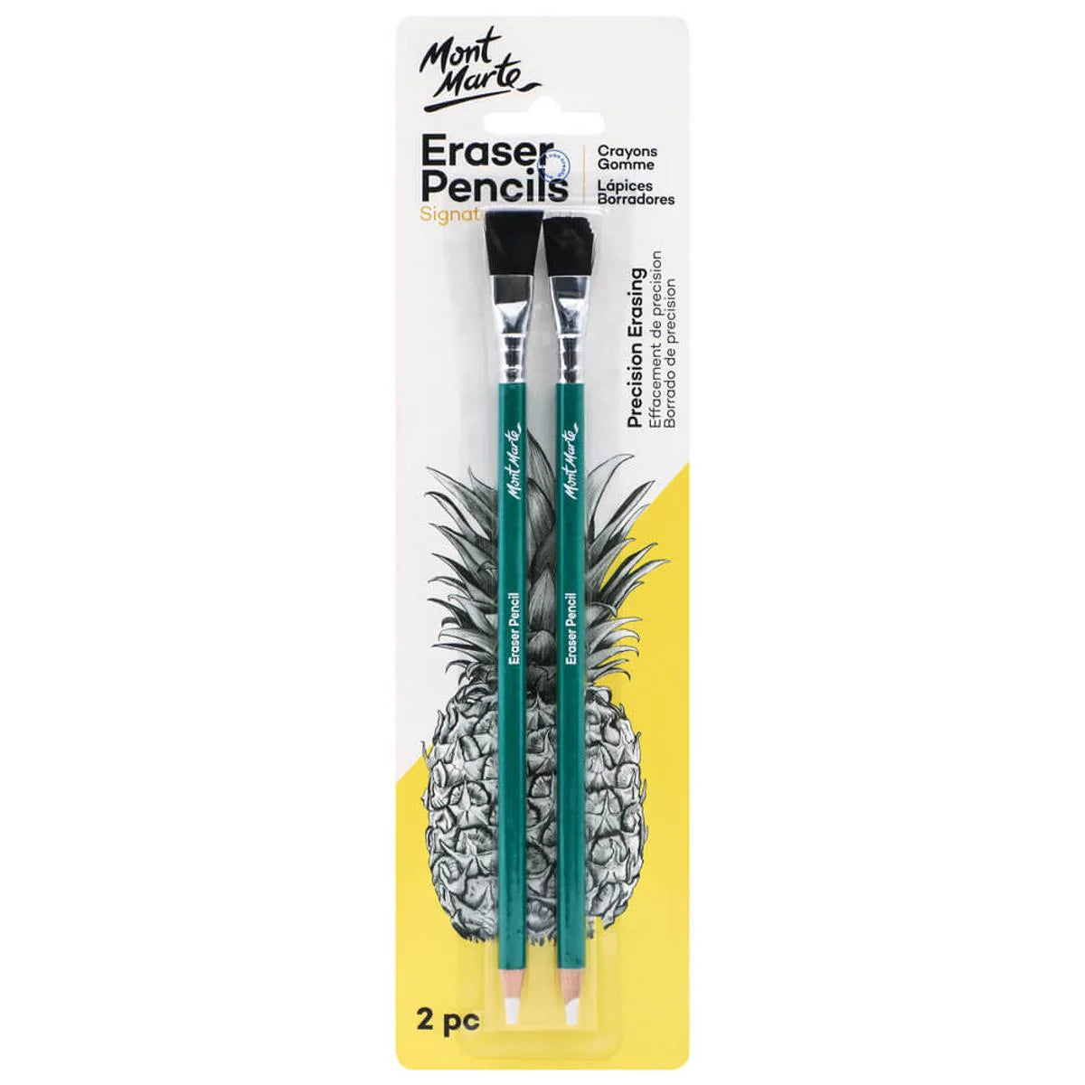 Mont Marte Signature eraser pencils for fine detailing and precise corrections, pack of two