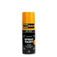 Mubah spray paint No.25 medium yellow 400ml for crafts wood metal and decoration