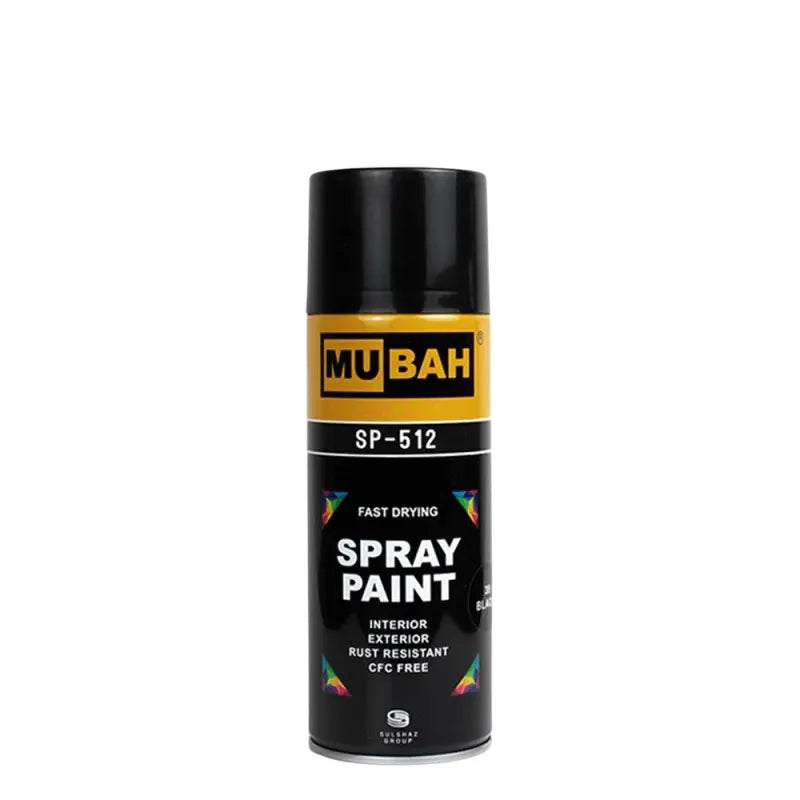 Mubah spray paint No.39 black 400ml for crafts wood metal and decoration