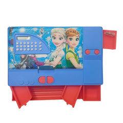 Multifunctional Jumbo Dual Side Magnetic Multipurpose Pencil Box with Calculator for Kids(Frozen)