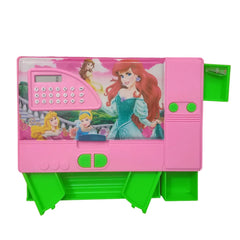 Princess multifunctional jumbo dual-side magnetic pencil box with calculator for kids’ school and stationery use