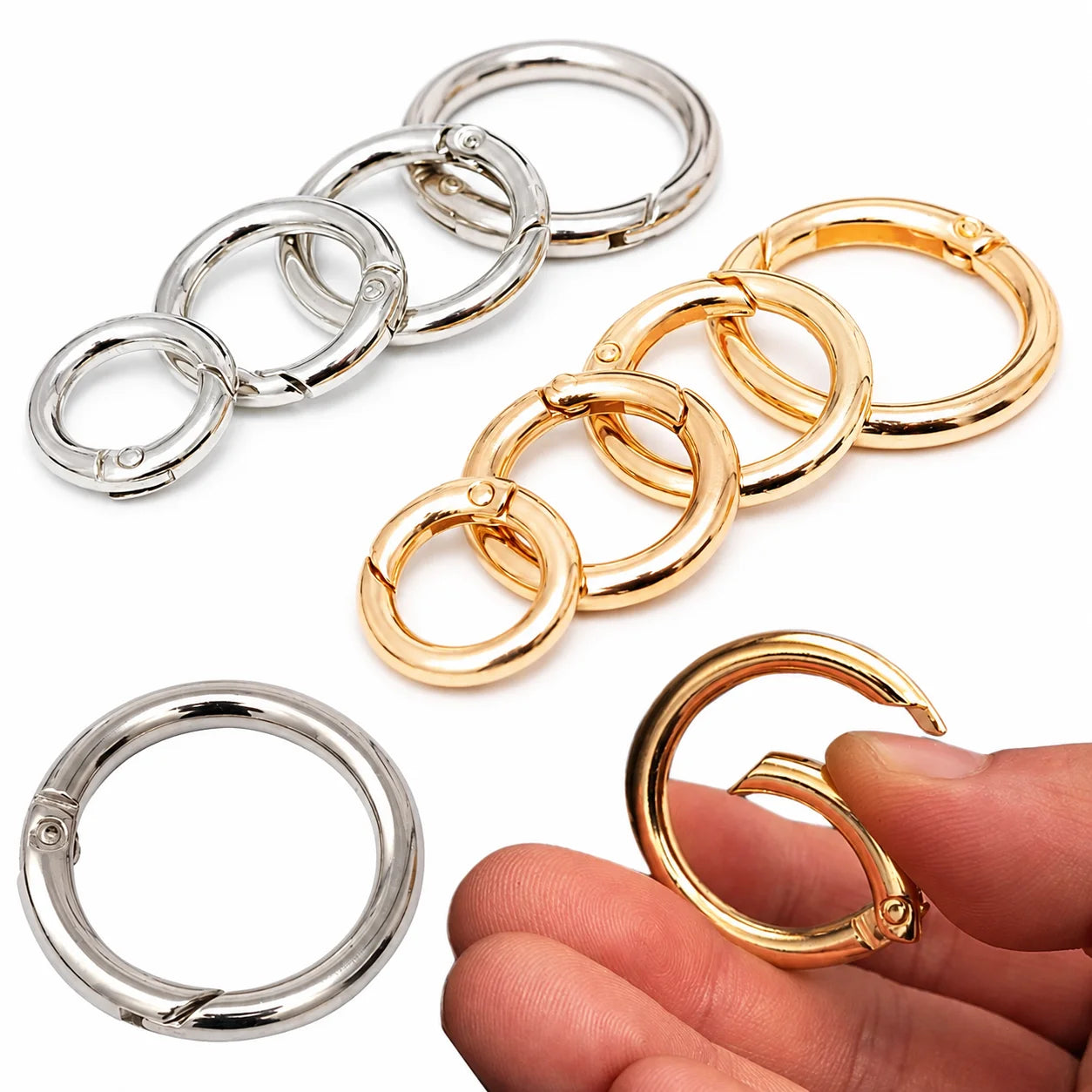 Spring O-Ring Openable Keychain Clasps 2 Pieces – Bag & Keychain Hardware