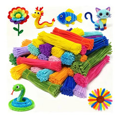 Colorful pipe cleaner velvet sticks pack of 100 for arts and crafts