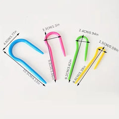 4 piece U cable stitch holders set in mixed colors for knitting and crochet projects