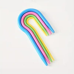 4 piece U cable stitch holders set in mixed colors for knitting and crochet projects