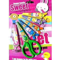 Pack of 6 multicolor pattern zigzag craft scissors with changeable heads for decorative paper cutting