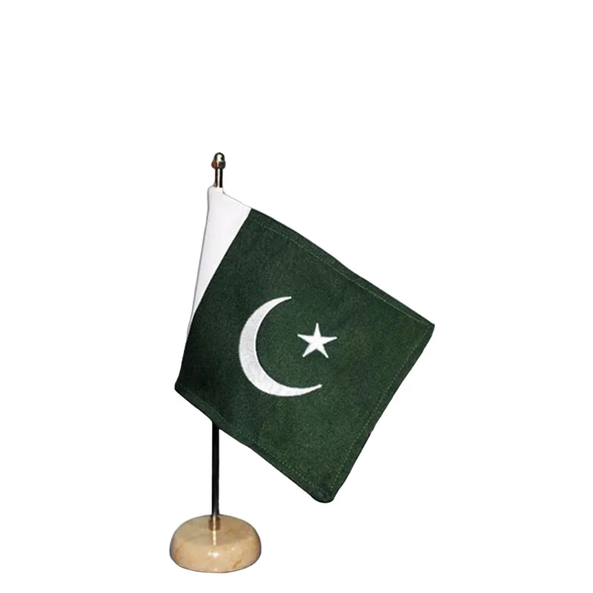 Pakistan table flag with marble base for office, home, and decorative display