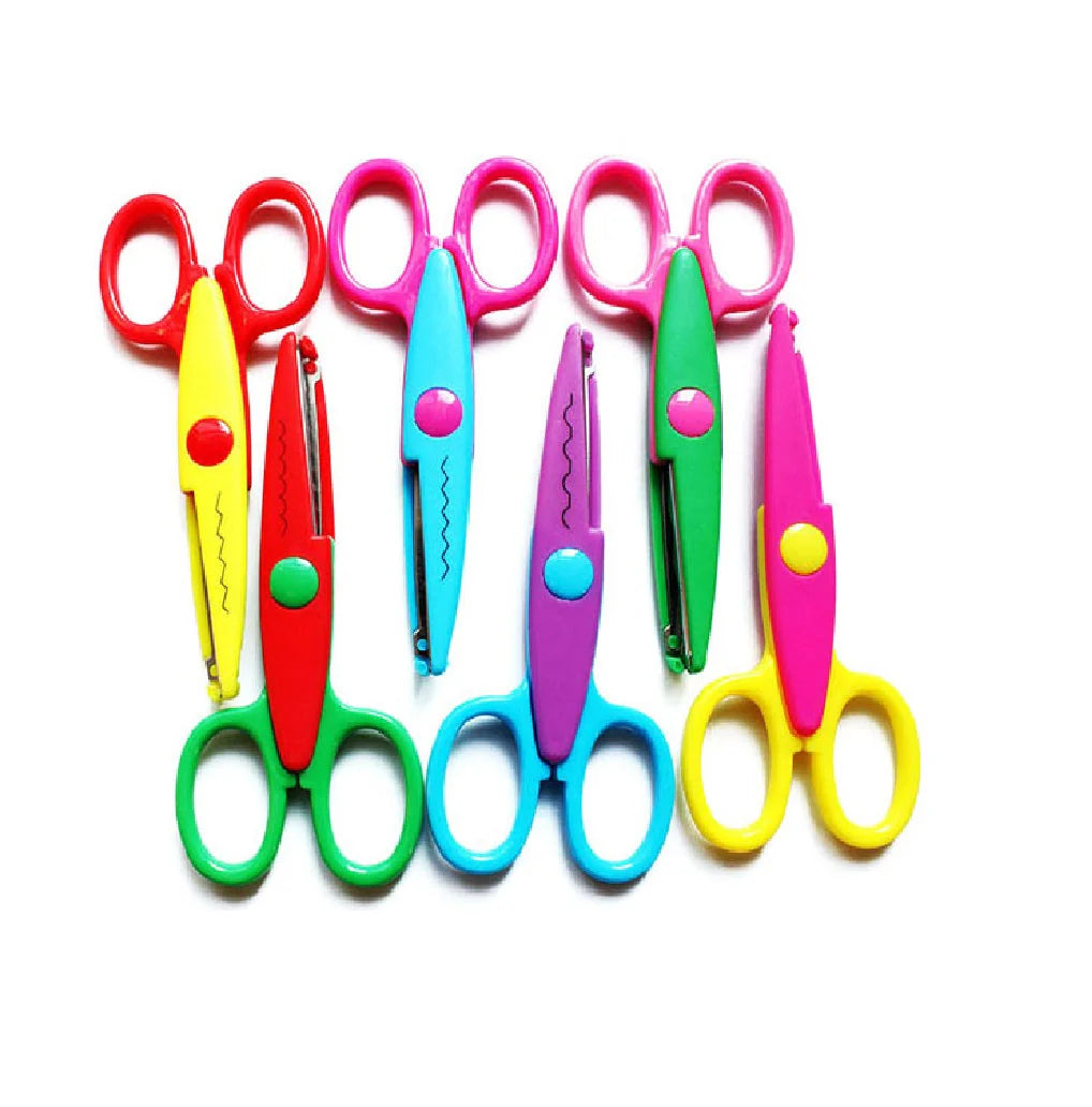 Pack of 6 pattern zigzag crafting scissors for decorative paper cutting and DIY projects