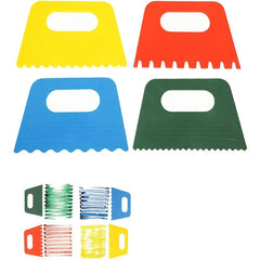 Plastic paint scrapers pack of 4 for art DIY texture painting and craft projects