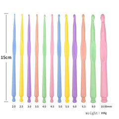 Plastic crochet hook set 12 sizes crochet needles for yarn knitting amigurumi handmade and DIY craft projects