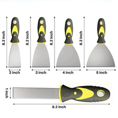 Putty Knife, Spackle Knives, Metal Steel Drywall Tools with Soft Rubber Handle Scraper Trowel, Used for Drywall, Paint, Wallpaper, Wall Putty Remover Tool,All Sizes Available(2, 3, 4, 5inches)