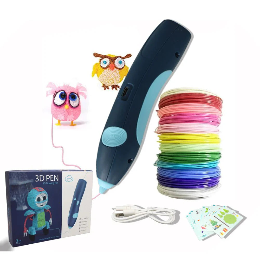 Rechargeable 3D printing and drawing pen for DIY crafts and creative 3D art