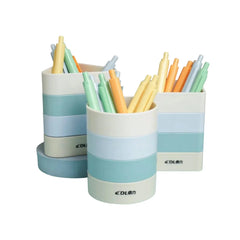 Detachable plastic pen stand in round, square, and triangle shapes – stationery holder for office, school, or home