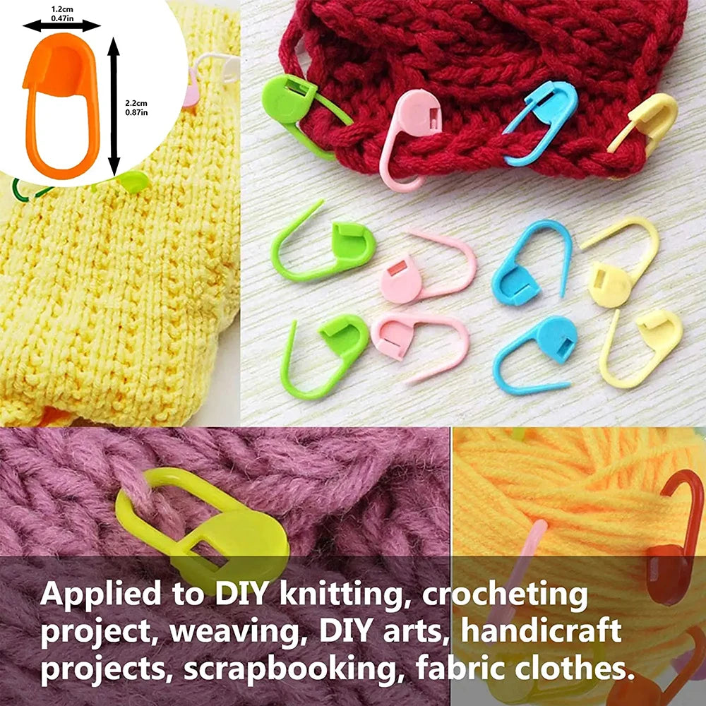 Colorful stitch markers for knitting crochet and DIY yarn projects