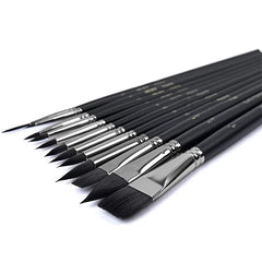 Worison Professional Artist Synthetic Squirrel Hair Watercolor Paint Brushes Set For Painting 12pcs