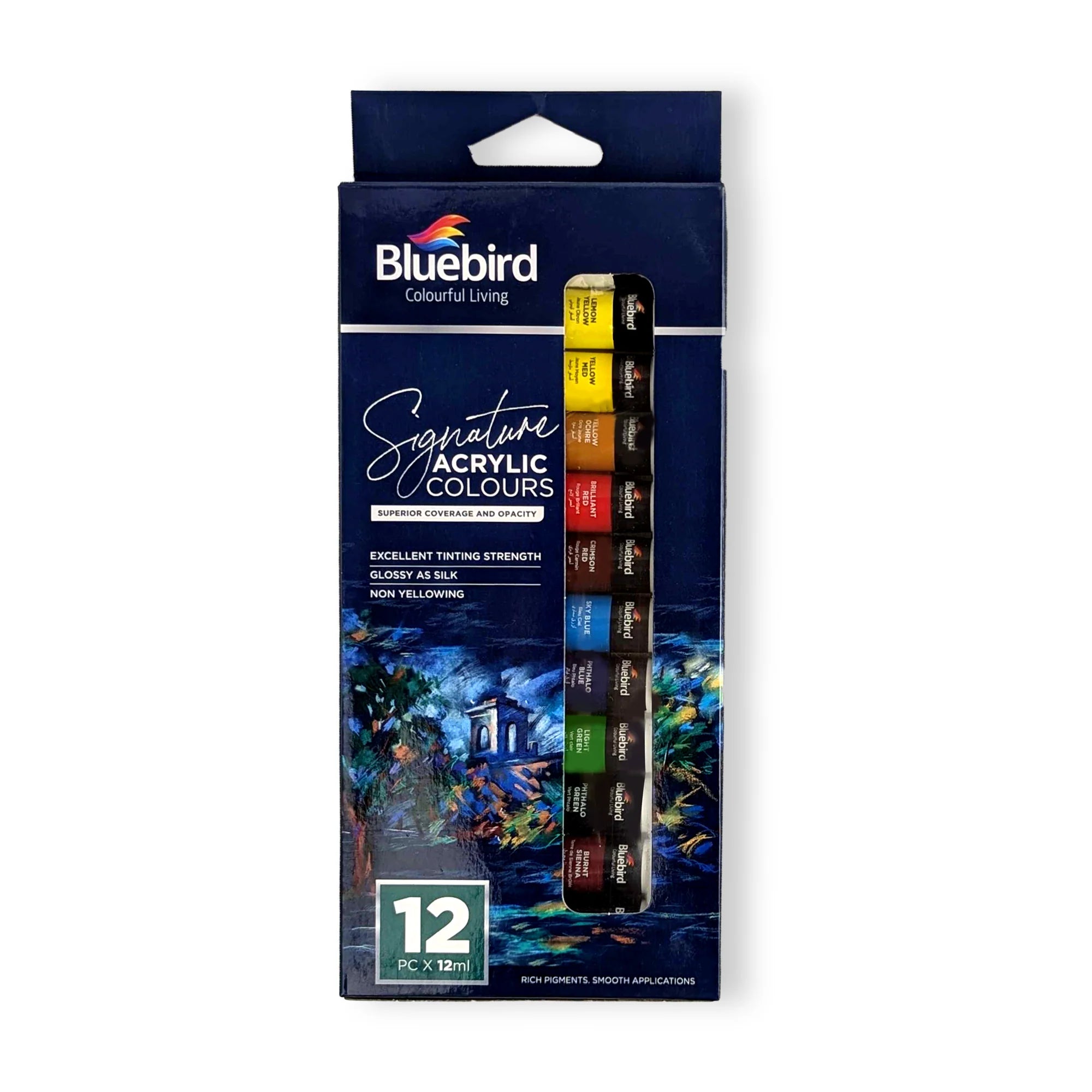 Signature Acrylic Paint Set of 12 x 12ml Tubes for Art and Craft Projects