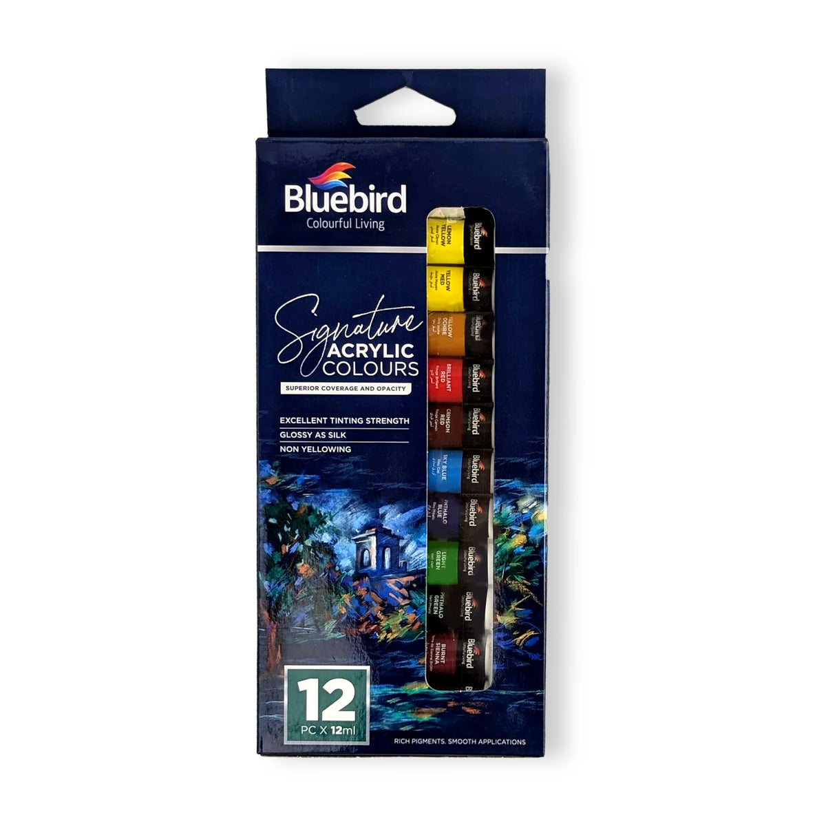 Signature Acrylic Paint Set of 12 x 12ml Tubes for Art and Craft Projects