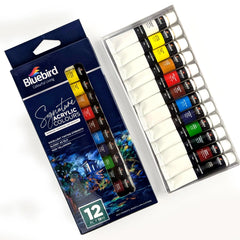 Signature Acrylic Paint Set of 12 x 12ml Tubes for Art and Craft Projects