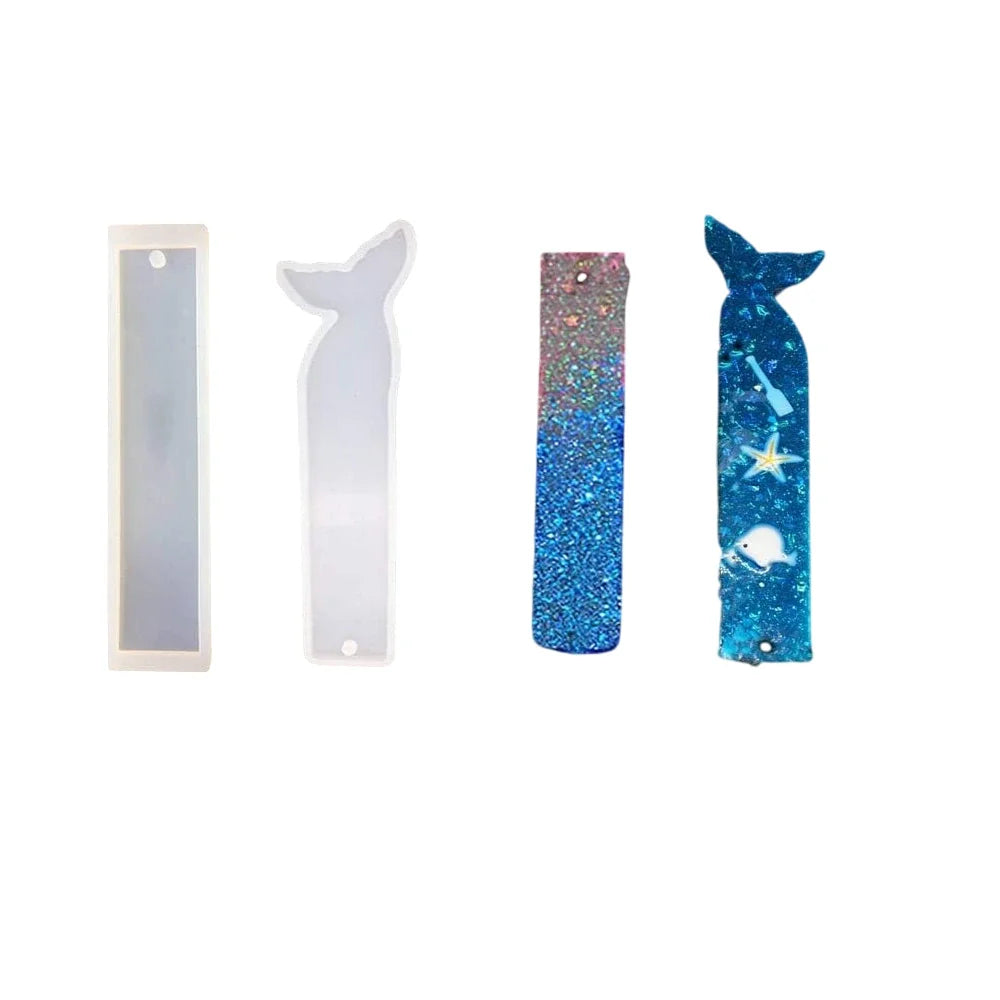 Silicone resin mold for rectangle and fishtail DIY bookmarks and crafts