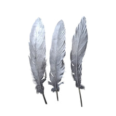 3Pcs Golden & Silver Decorative Feathers – Elegant Craft Accessories for Home Décor, DIY Projects, and Event Decorations