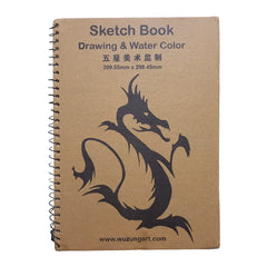 A4 hardbound spiral sketch and watercolor book, ideal for sketching, drawing, and watercolor painting for artists, students, and hobbyists.