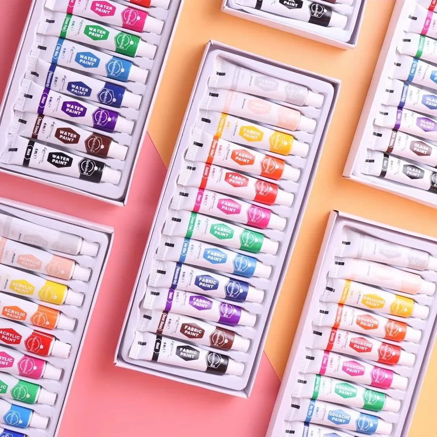 Keep Smiling acrylic paint pack of 12 x 6ml for art and craft projects