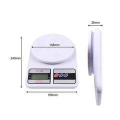 Digital electronic weighing scale with 1g precision and 10kg maximum capacity