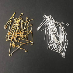 Gold and Silver Eye Pins for Jewelry Making and Beading