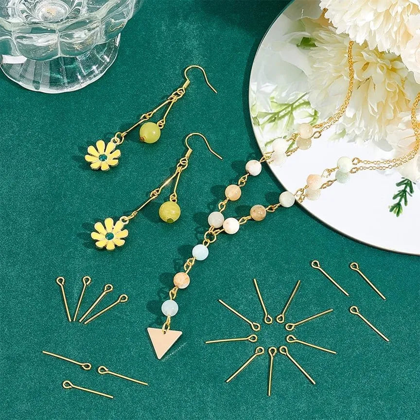 Gold and Silver Eye Pins for Jewelry Making and Beading