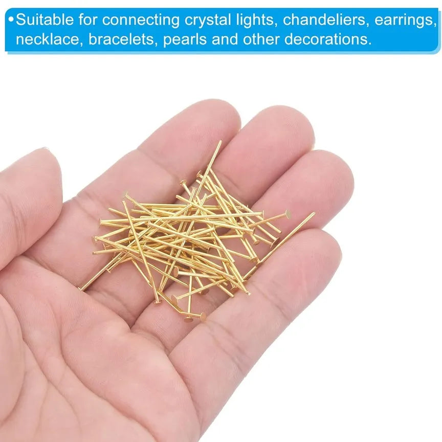 Flat Head Nail Pins Gold Silver 10g Pack for Jewelry Making