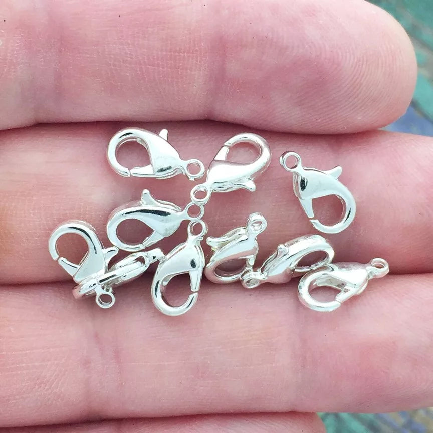 12 Pack 12mm Trigger Lobster Claw Clasps Gold Silver for Jewelry Making