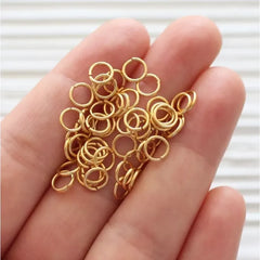 Gold and silver plated jump ring joiners in a 10g pack for jewelry making