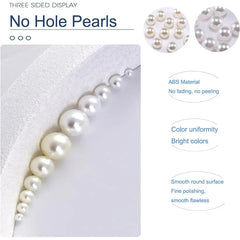 Round no-hole ABS imitation pearl beads in a 40g pack for DIY jewelry, resin art, and scrapbooking