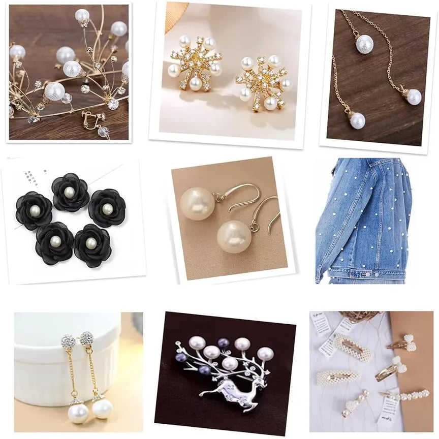 Round no-hole ABS imitation pearl beads in a 40g pack for DIY jewelry, resin art, and scrapbooking