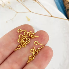 36 Pack Mini Loop Screw Eye Pins 10mm x 4.5mm Gold Silver for Resin Jewelry Making
