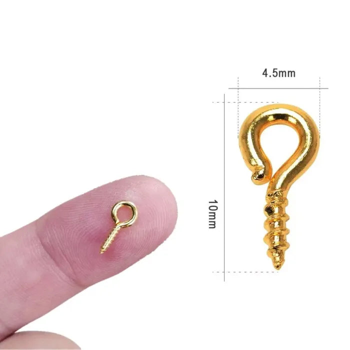 36 Pack Mini Loop Screw Eye Pins 10mm x 4.5mm Gold Silver for Resin Jewelry Making