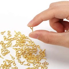 36 Pack Mini Loop Screw Eye Pins 10mm x 4.5mm Gold Silver for Resin Jewelry Making