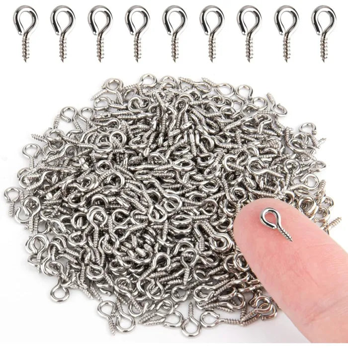 36 Pack Mini Loop Screw Eye Pins 10mm x 4.5mm Gold Silver for Resin Jewelry Making