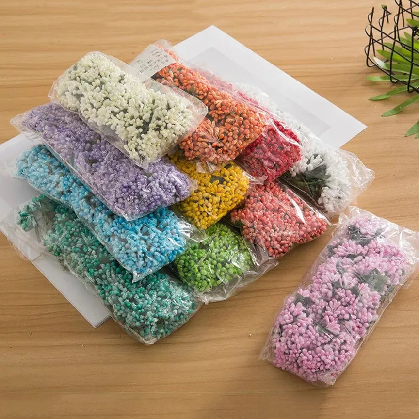 Artificial Fancy Flower Stamens 12 Pollen Bunch for Wedding and Craft Decoration