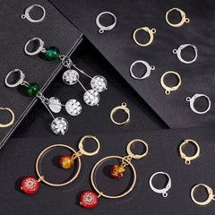 20 Pack French Lever Back Earring Hooks Round Buckle Gold Silver Plated