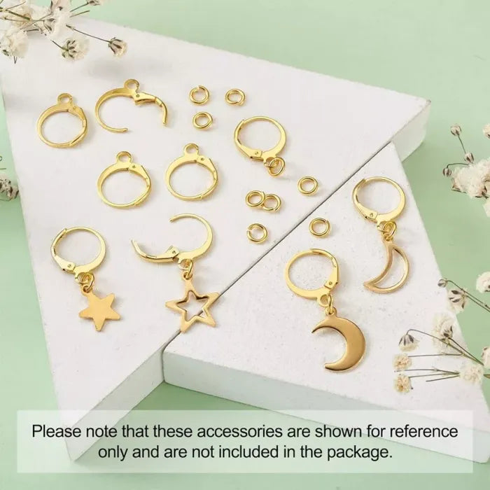 20 Pack French Lever Back Earring Hooks Round Buckle Gold Silver Plated